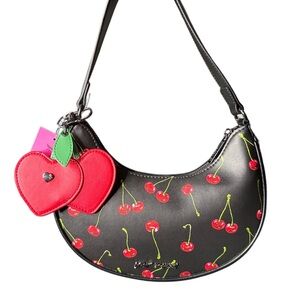 Betsey Johnson Black Bag with Cherry Accents